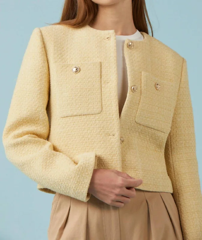 Comfy Dress Statement jacket Marcelle Tweed Jacket In Yellow