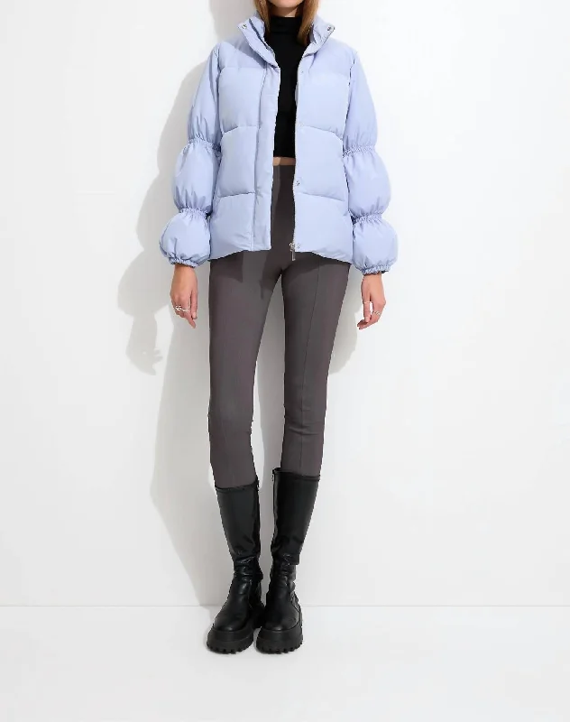 Smart Comfort Quilted fleece coat Mariposa Puffer Jacket In Pastel Blue