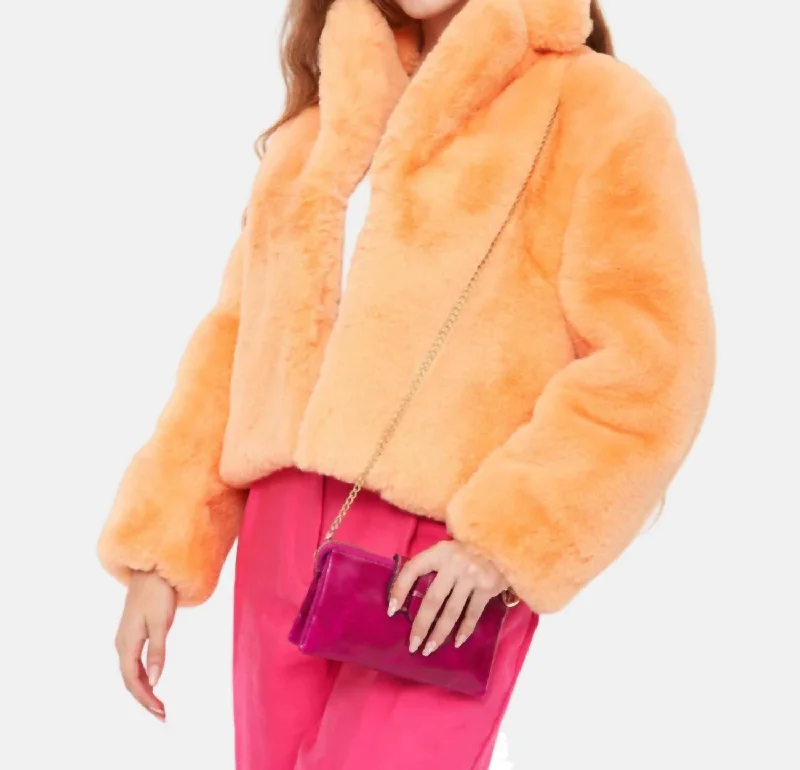 Breezy Comfort Sleek leather bomber Martha Jacket In Sherbet