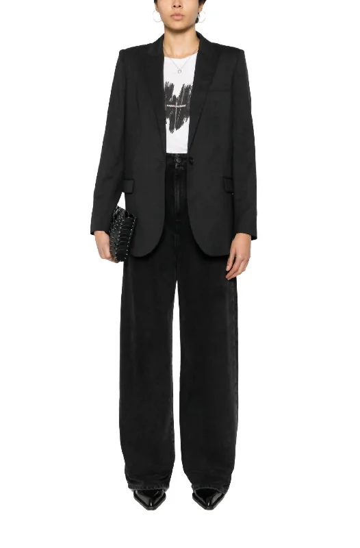 Relaxed Chic Suede leather jacket Maurane Blazer In Grey