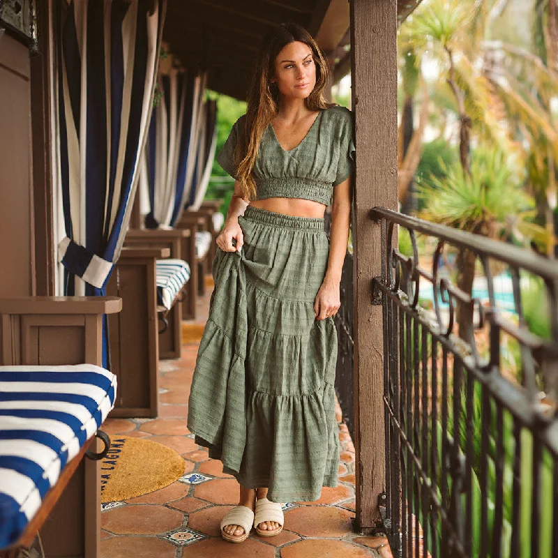 Modern Comfort Jersey skirt Maxi Skirt, Sage