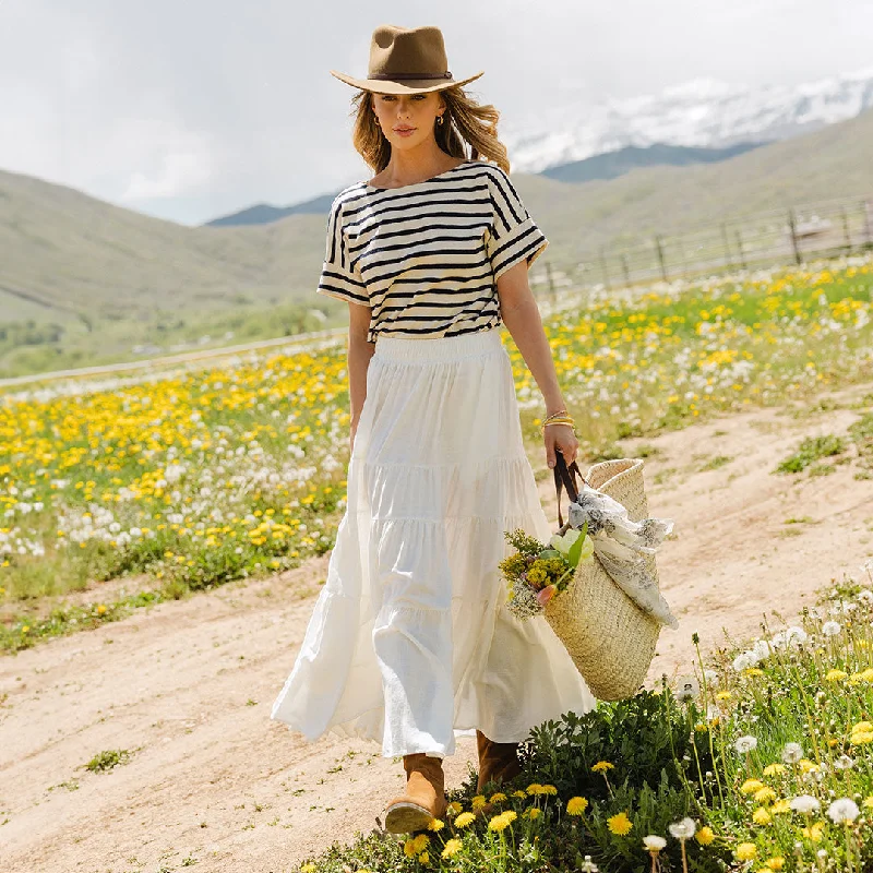 Soft Fabrics Tiered maxi skirt Maxi Tiered Skirt, Natural