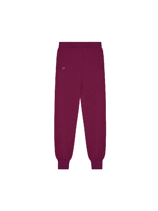 Relaxed Dresses Hooded workout top Mens Recycled Cashmere Track Pants—plum purple