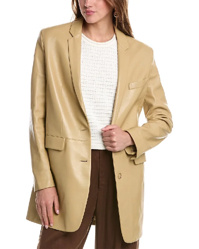 Easy Style Peacoat jacket Michael Kors Collection Plonge Leather Boyfriend Blazer