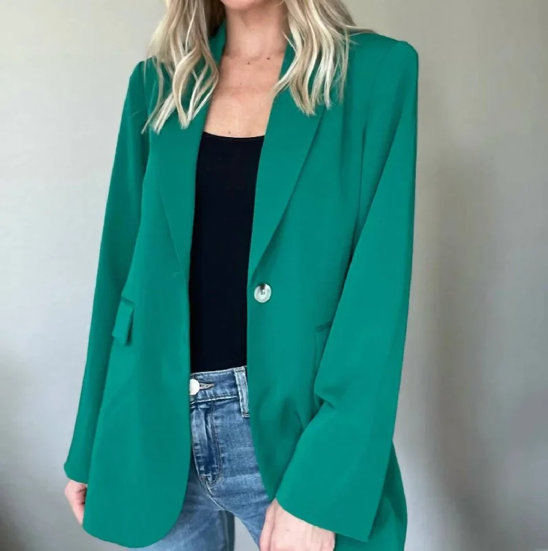 Relaxed Tops Layered jacket Paris Boyfriend Blazer In Jade