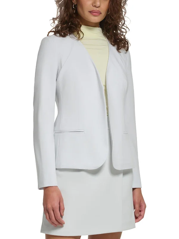 Fashionable Ease Faux suede jacket Petites Womens Open Front Suit Separate Collarless Blazer Fashionable Ease Faux suede jacket Petites Womens Open Front Suit Separate Collarless Blazer