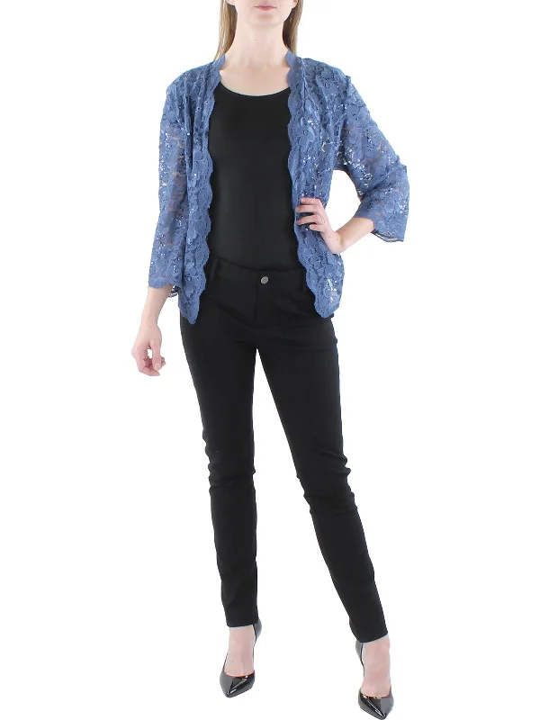 Casual Fit Heavyweight jacket Plus Womens Lace Sequined Bolero
