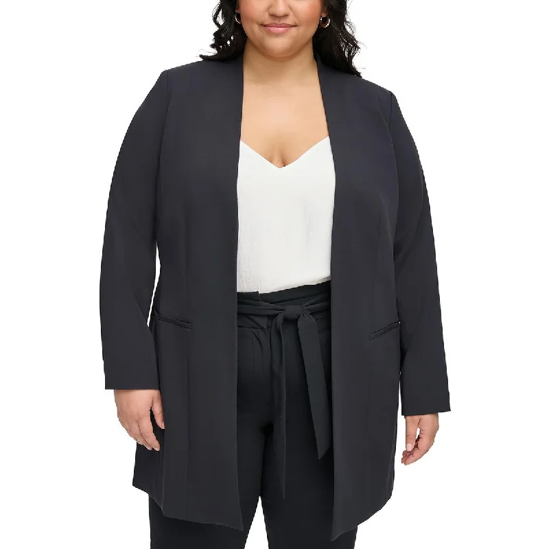 Chic Comfort Trench coat jacket Plus Womens Suit Separate Office Open-Front Blazer
