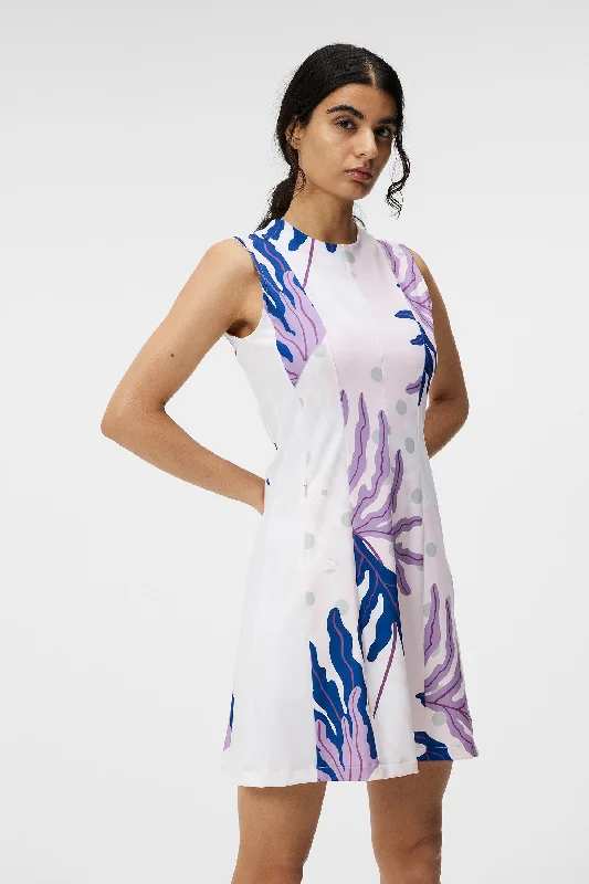 Relaxed Wear Pleated long skirt Jasmin Print Dress