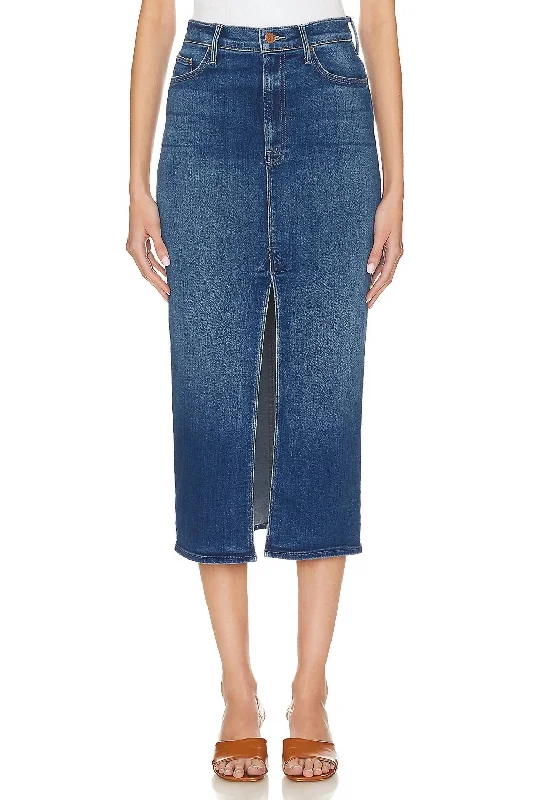 Classic Comfort Stretch pleated skirt Reverse Pencil Pusher Skirt In Hue Are You?