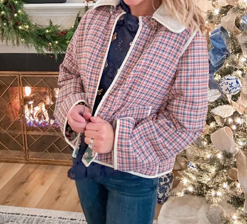 Cozy Look Military-inspired jacket Riley Carr Reversible Jacket In Red Multi
