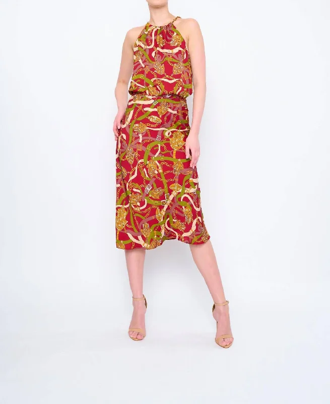 Comfy Chic Wear Mesh skirt Salim Skirt In Belt Print