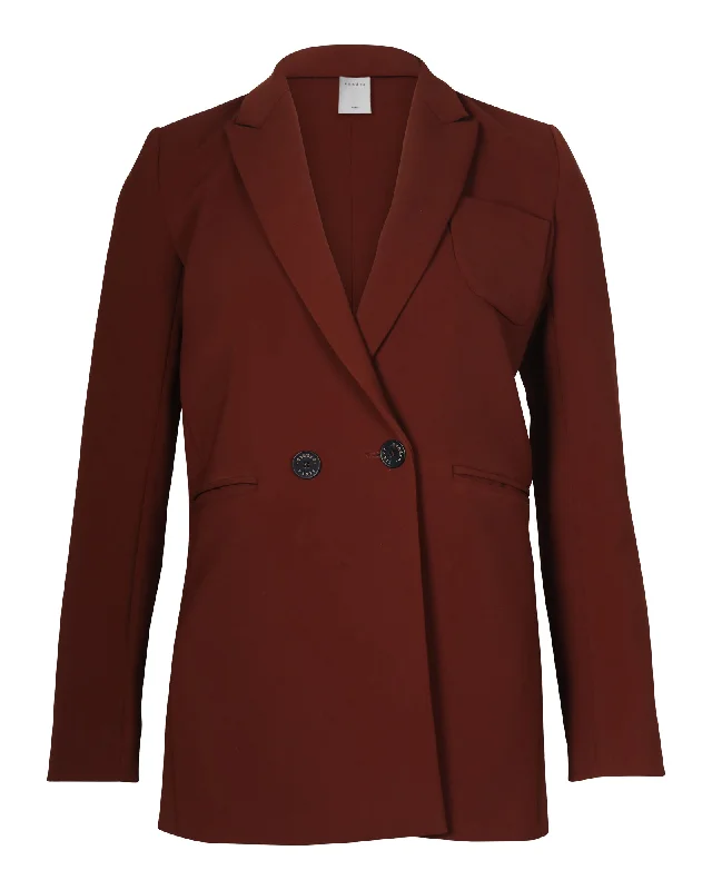Relaxed Fashion Wool blend blazer Sandro Paris Blazer in Orange Rust Polyester