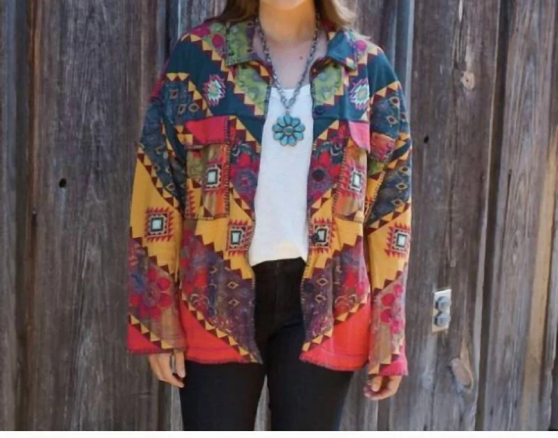 Soft Comfort Hooded zip-up jacket Santa Fe Jacket In Multi