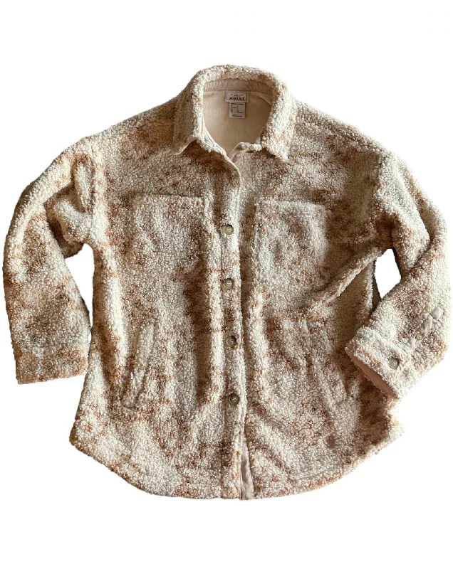 Relaxed Dresses Corduroy blazer jacket Sherpa Shirt Jacket In Natural/tan