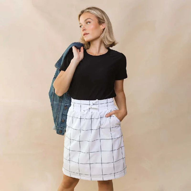 Stylish Jackets Boho maxi skirt The Away Skirt, White Windowpane