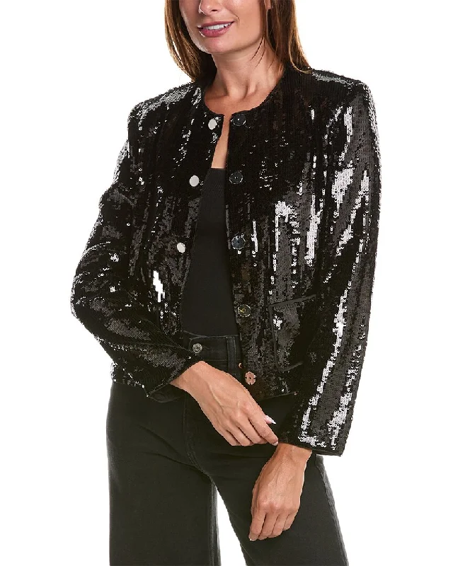 Elegant Dressing Moto style jacket Theory Sequins Cropped Jacket