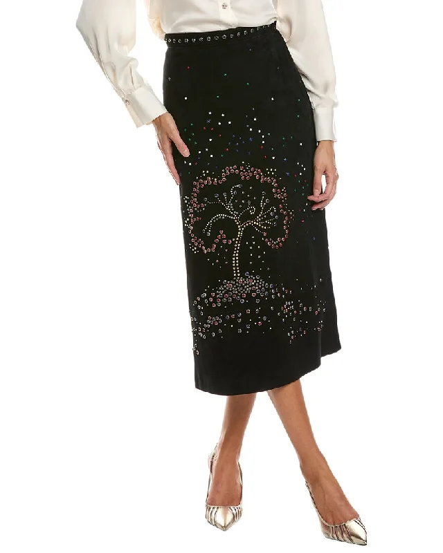 Comfortable Jackets Denim skater skirt Valentino Studded Suede Skirt
