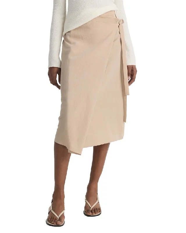 Cozy Pants Maternity skirt Vince Asymmetric Wrap Wool-Blend Straight Skirt