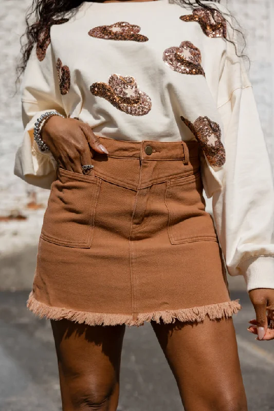 Smart Comfort Classic A-line skirt Wait And See Terracotta Cargo Skort