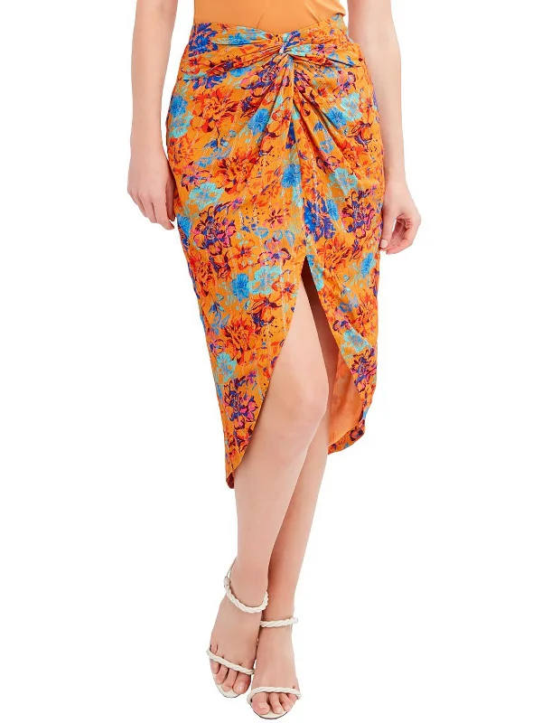 Comfortable Dresses Fluffy skirt Womens Below Knee Floral Print High-Low