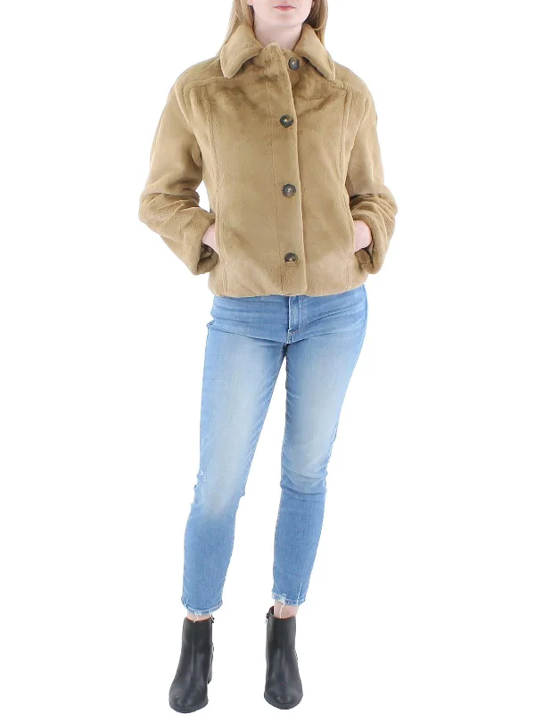 Warm Comfort Zipped jacket Womens Faux Fur Cozy Trucker Jacket