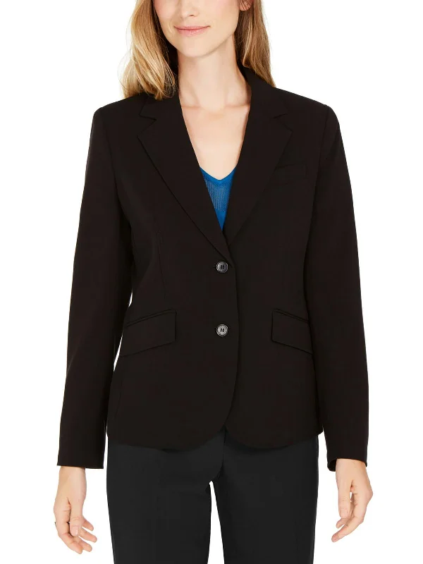 Breezy Comfort Denim bomber jacket Womens Notch Collar Suit Separate Two-Button Blazer