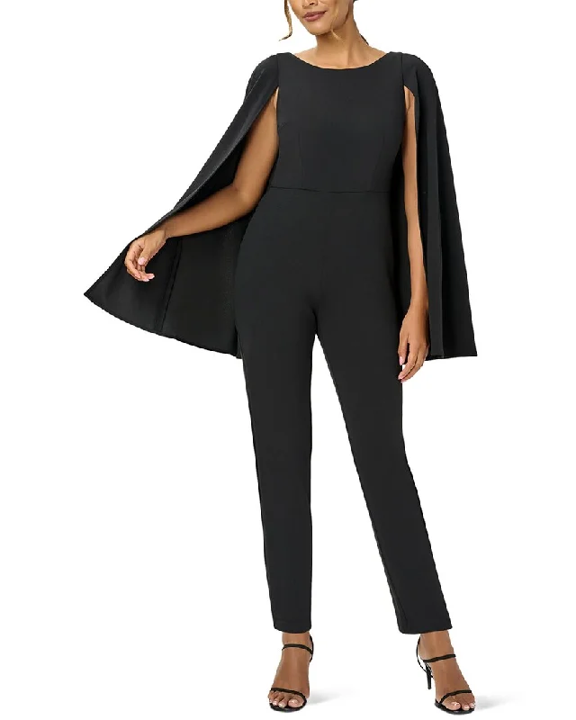 Relaxed Dresses Fashion bodysuit Adrianna Papell Knit Crepe Cape Jumpsuit