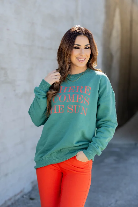Soft Layers Layering Pullover Bold Here Comes The Sun Graphic Crewneck
