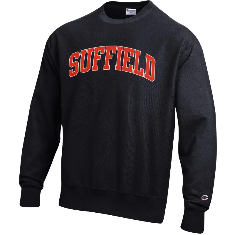 Effortless Outfits Relaxed-fit Champion Black Crew with Orange and White Ink