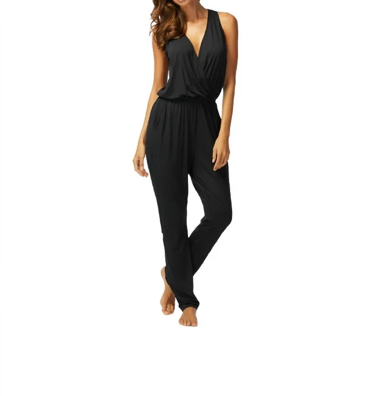 Luxe Comfort Camisole bodysuit Daiquiri Caribbean Jump Suit In Black