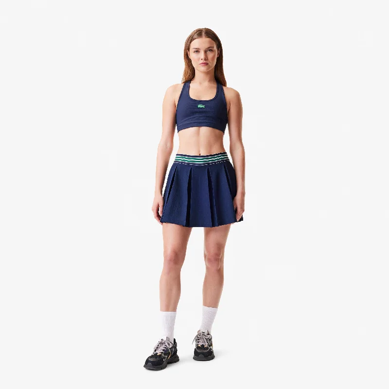 Comfortable Fashion Spandex athletic jacket Women's Piqué Tennis Skirt with Built-In Shorts Navy Blue