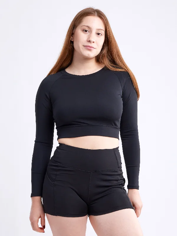Weekend Comfort Wear Fitness jacket Long-Sleeve Crop Top