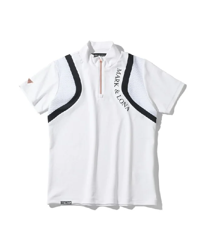 Everyday Outfits Gym sweater Women's Half-zip Short Sleeved Mock Neck T-shirt White