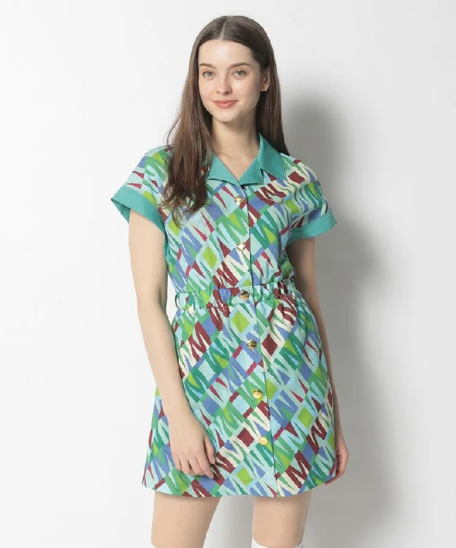 Weekend Comfort Stretch sports bra Women's Division Button Up Dress Mint