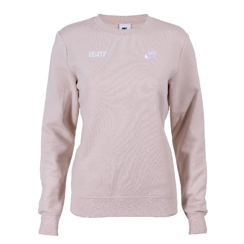 Trendy Looks Double-layer Pullover Nike USATF Women's Sportswear Club Fleece Crew