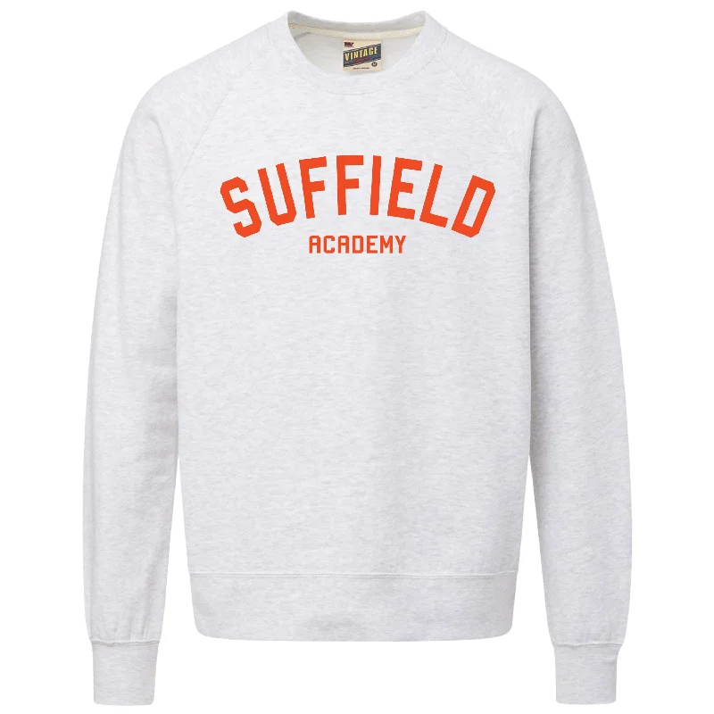 Relaxed Fit Wear Casual elegance MV Sport White crew with orange suffield acadeny