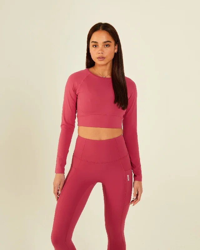 Comfy Pants Spandex workout wear Mira Top Berry Sorbet