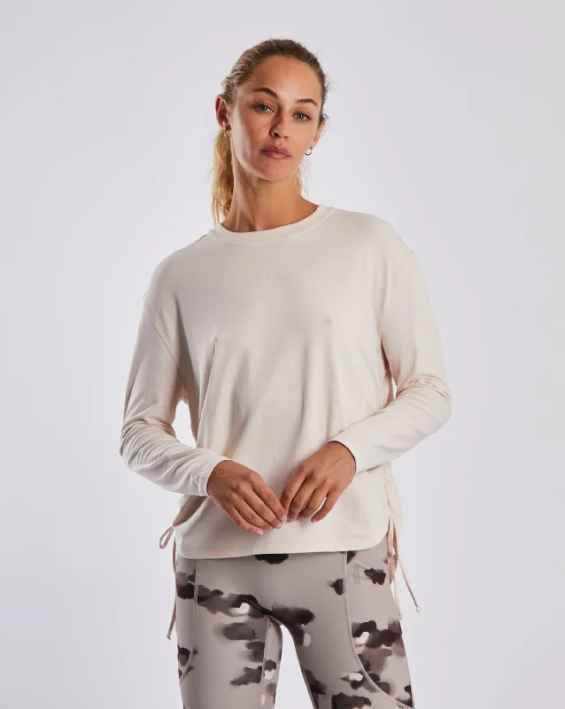 Light Dressing Sports bra with adjustable straps Luna LS Tee Birch White