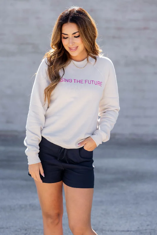 Soft Style Sophisticated Raising The Future Graphic Crewneck