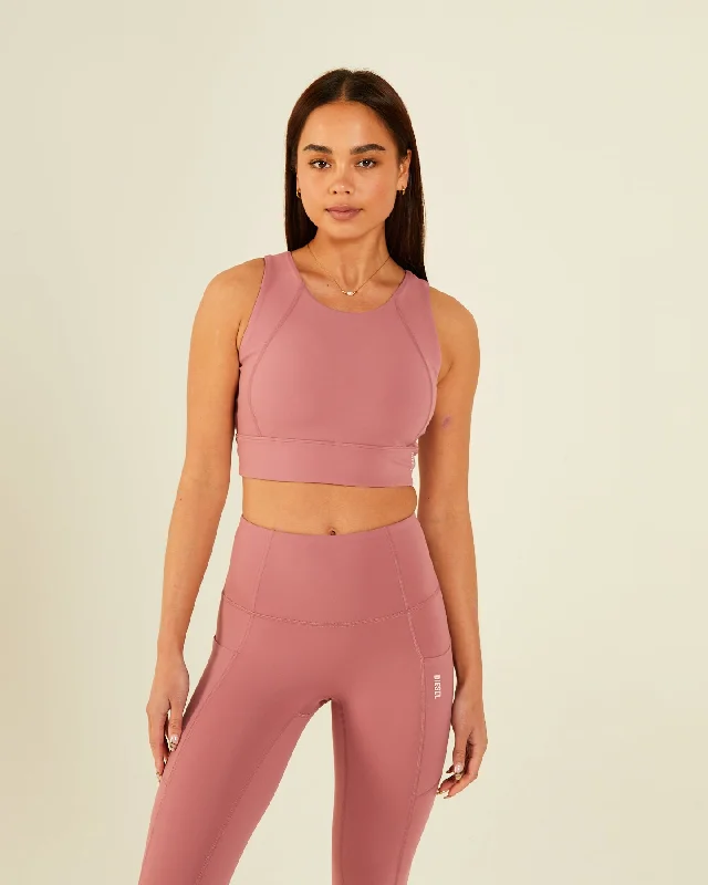 Cozy Layers Stretch workout pants Lena Vest Blush Rose
