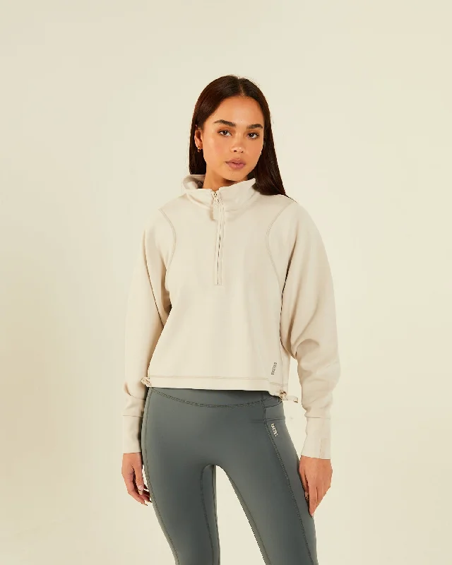 Effortless Elegance Jogging pants with pockets Margaux Half Zip Soft Clay