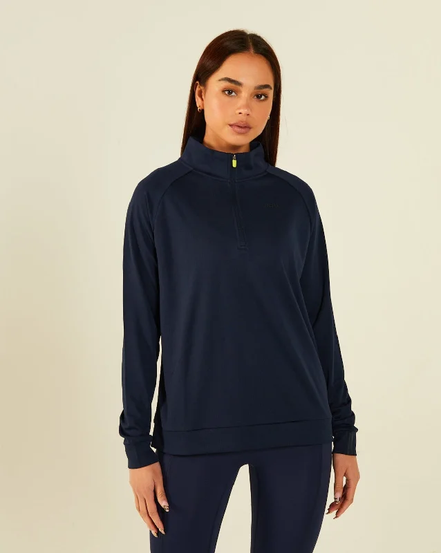 Fresh Comfort Relaxed-fit workout pants Jules Half Zip Blue Navy