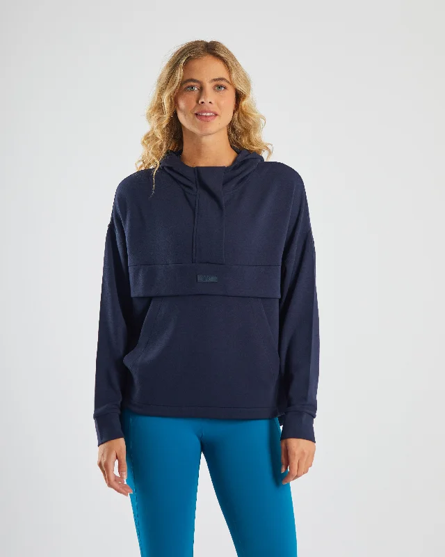 Comfortable Jeans Cooling workout top Rio Half Zip Dark Sapphire
