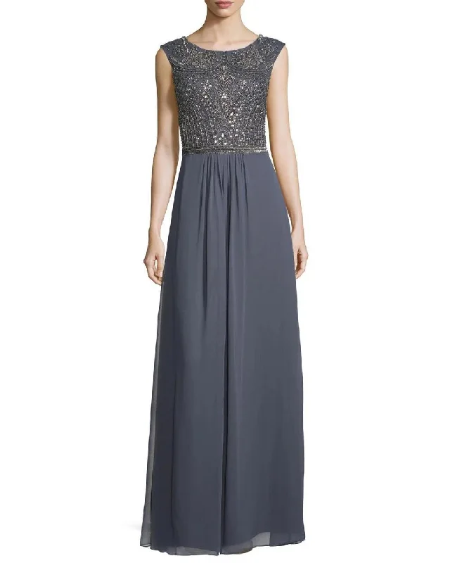 Soft Feel Aidan Mattox - Embellished Bateau Neck Dress 54466960