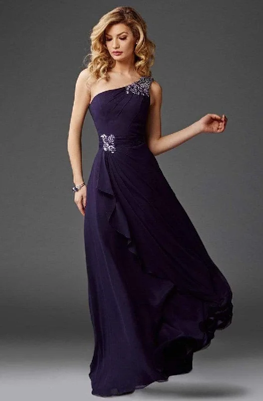 Cozy Chic Wear Clarisse - M6403 Draped Ornate Asymmetrical Gown