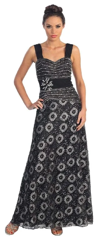 Casual Chic Outfits Elizabeth K - GL1002 Daisy Printed Embellished Sweetheart Dress