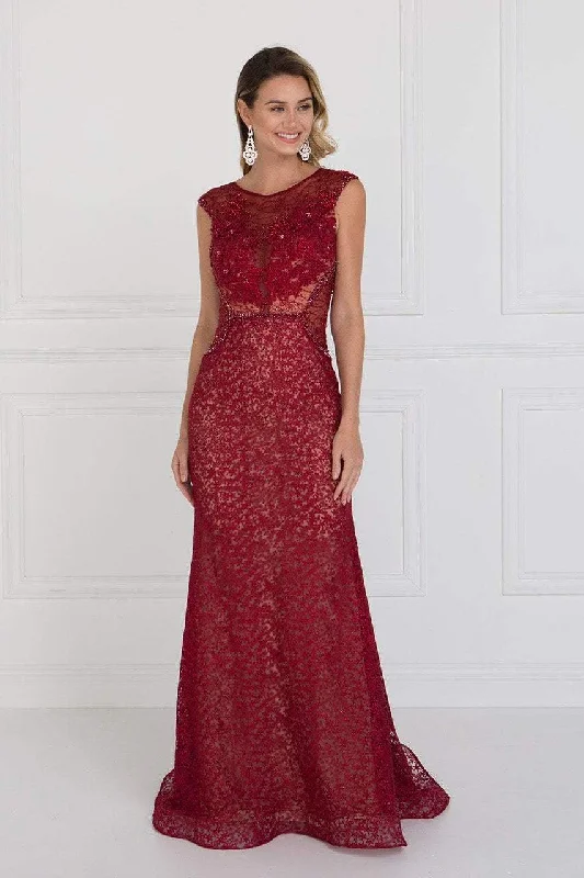 Trendy Comfort Elizabeth K - GL1531 Embellished Illusion Fitted Evening Dress
