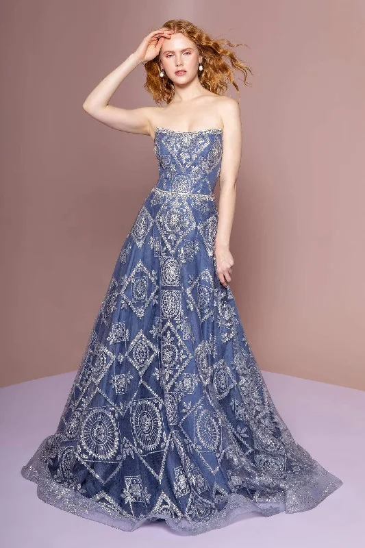 Light Fit Elizabeth K - GL2650 Strapless Embellished A-line Dress