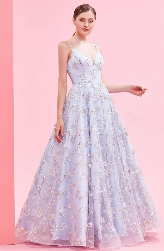Warm Comfort J'Adore Dresses - J16025 Sleeveless V-Neck Floral Lace Ballgown